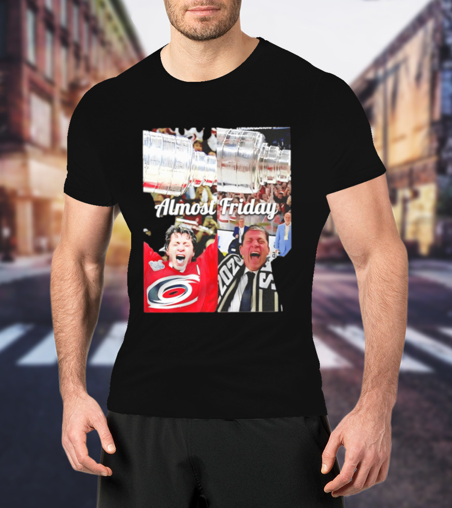 Rod Brind'Amour Almost Friday Ice Hockey Canadian Double Cup Celebration T-Shirt