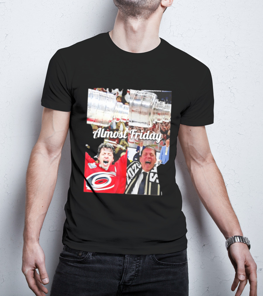 Rod Brind'Amour Almost Friday Ice Hockey Canadian Double Cup Celebration T-Shirt