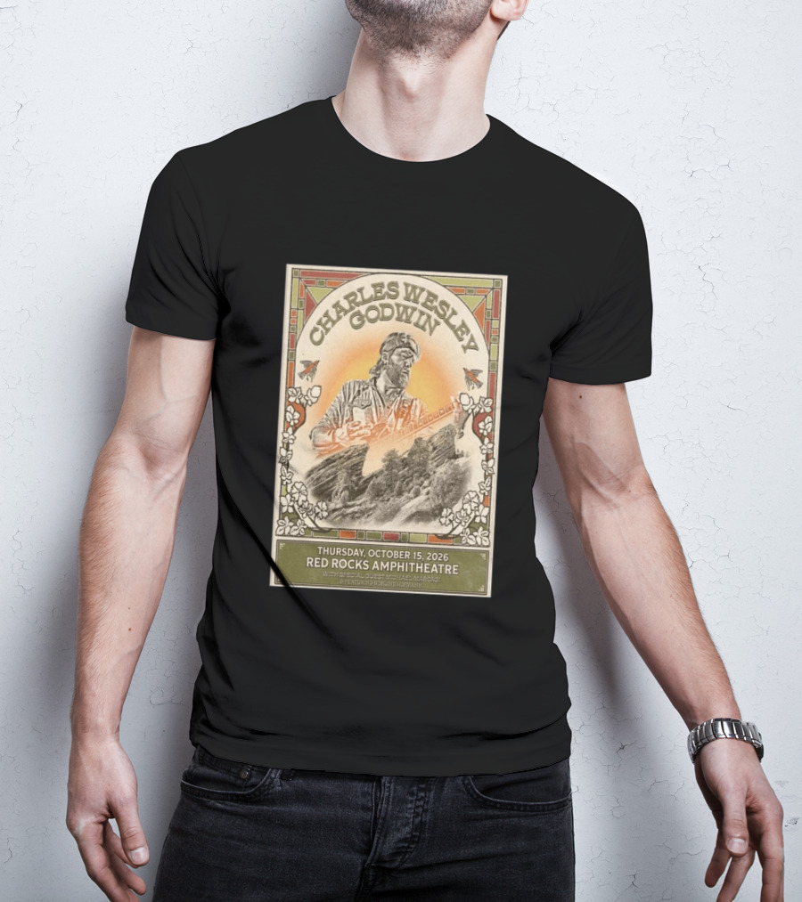 Charles Wesley Godwin Red Rocks Amphitheatre Concert October 15 2026 Featuring Special Guest Michael Marcagi T-Shirt