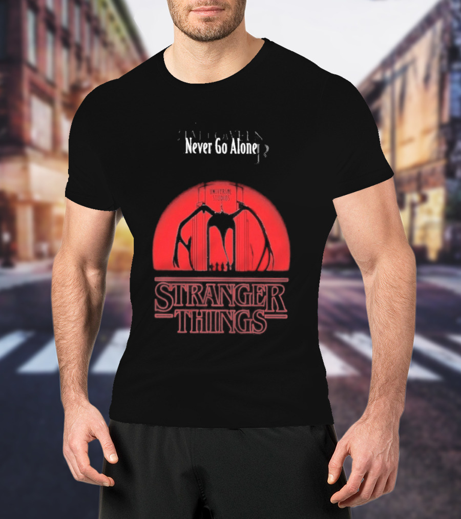 Stranger Things Never Go Alone Universal Studios Halloween Horror Nights T-Shirt