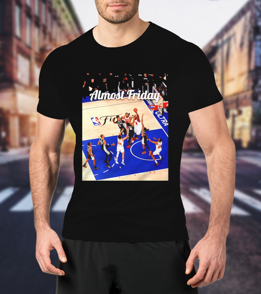 Almost Friday New York Knicks NBA Fit Game 4 Action Scene T-Shirt