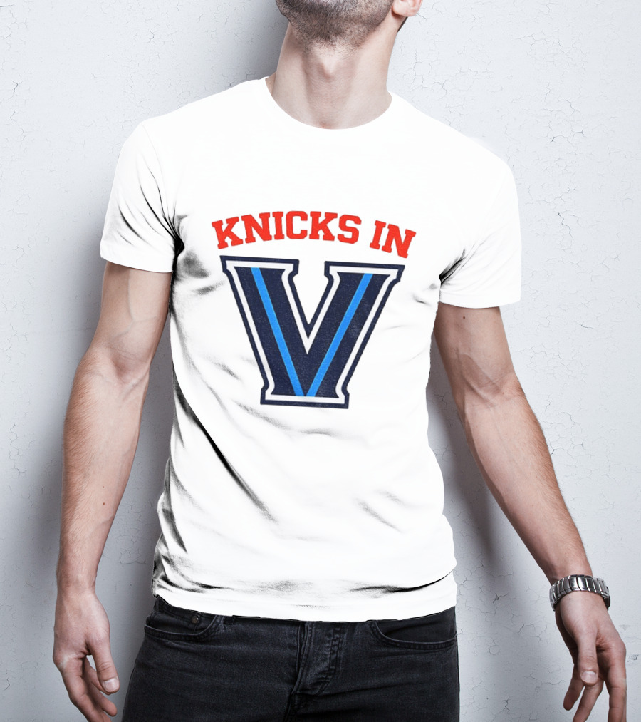 Knicks In V New York Knicks Villanova Wildcats NBA 2026 T-Shirt