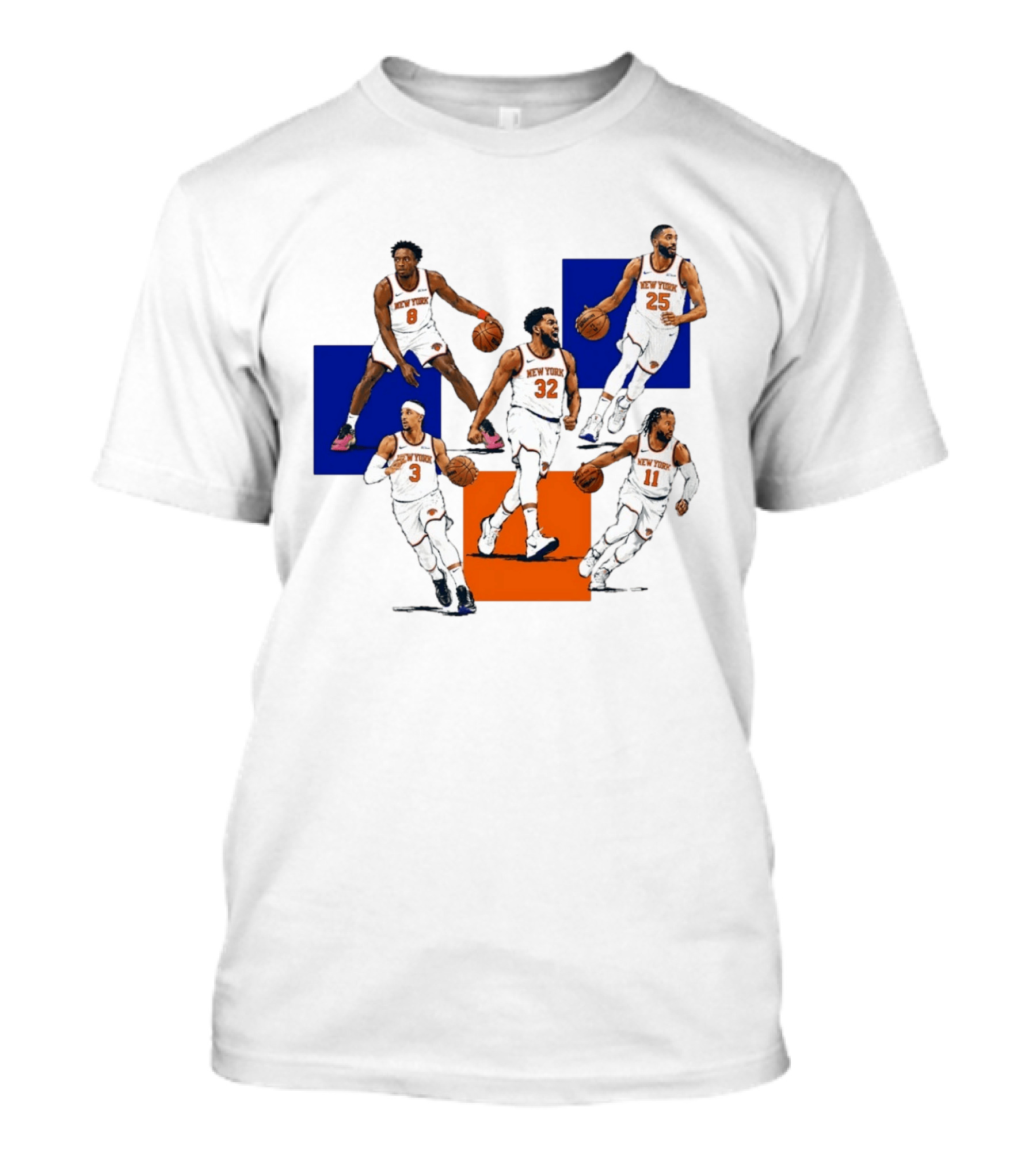 Og Anunoby Josh Hart Karl Anthony Towns Mikal Bridges Jalen Brunson New York Knicks Basketball Players T-Shirt