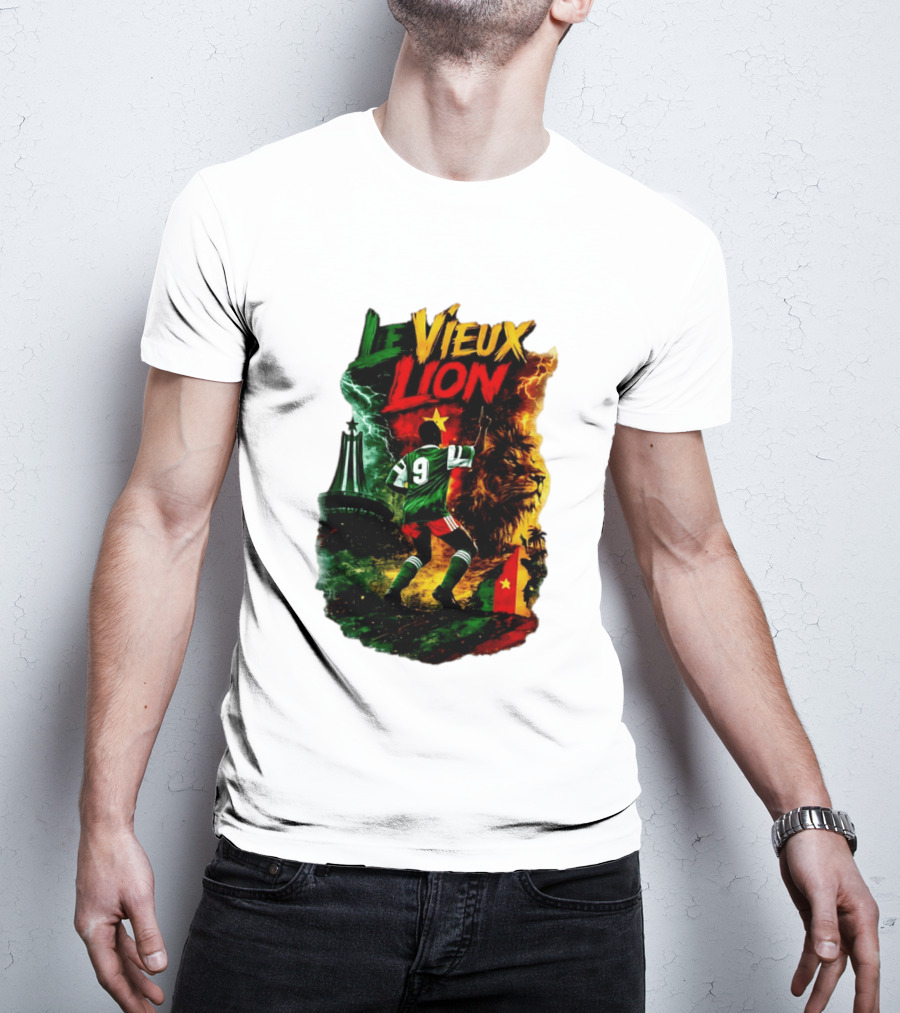 Le Vieux Lion Roger Milla Cameroon Football Icon T-Shirt