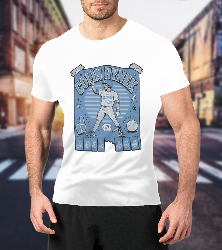 Colin Hynek Tar Heels Baseball Player Pose Go Heels North Carolina #23 T-Shirt