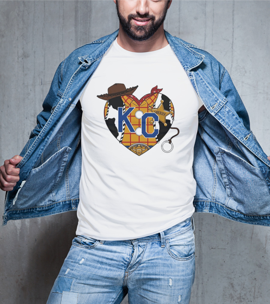 Howdy KC Sheriff Heart Cowboy Hat Plaid Bandana T-Shirt