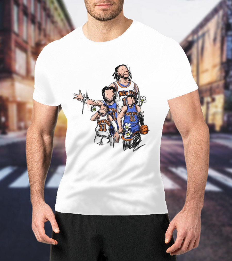 Jalen Brunson New York Knicks Basketball Players 11 Floral T-Shirt