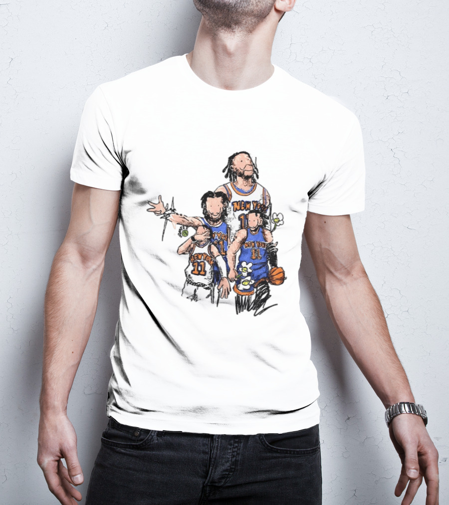 Jalen Brunson New York Knicks Basketball Players 11 Floral T-Shirt