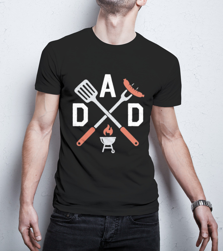BBQ Grill Dad Tools Sausage Spatula Fork T-Shirt