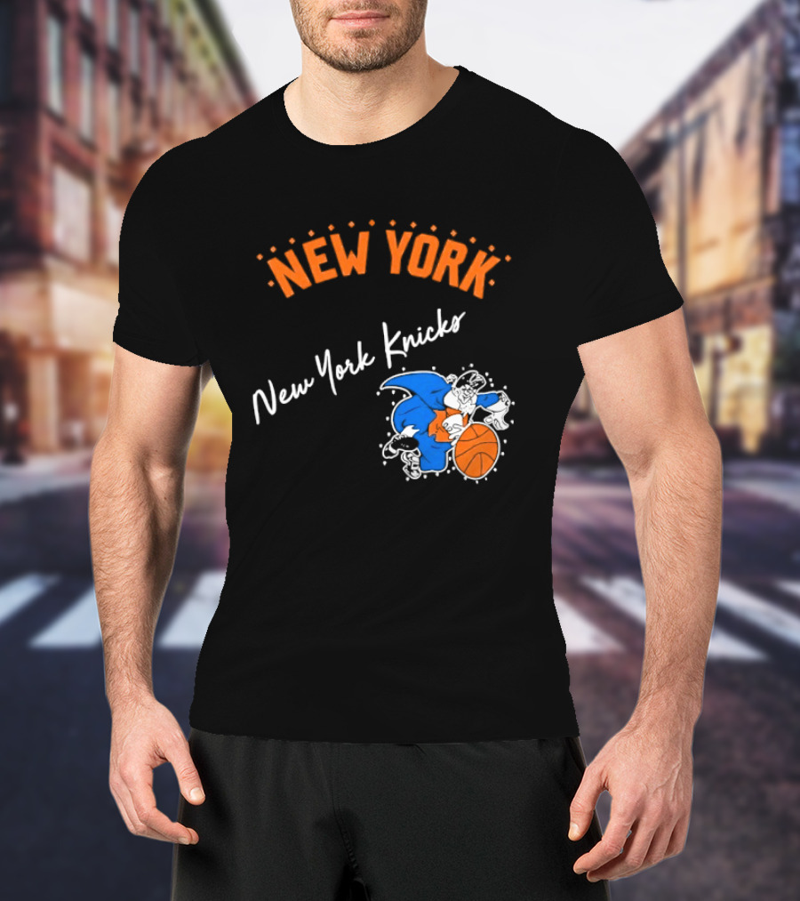 Father Knickerbocker New York Knicks Basketball Character Orange And Blue T-Shirt