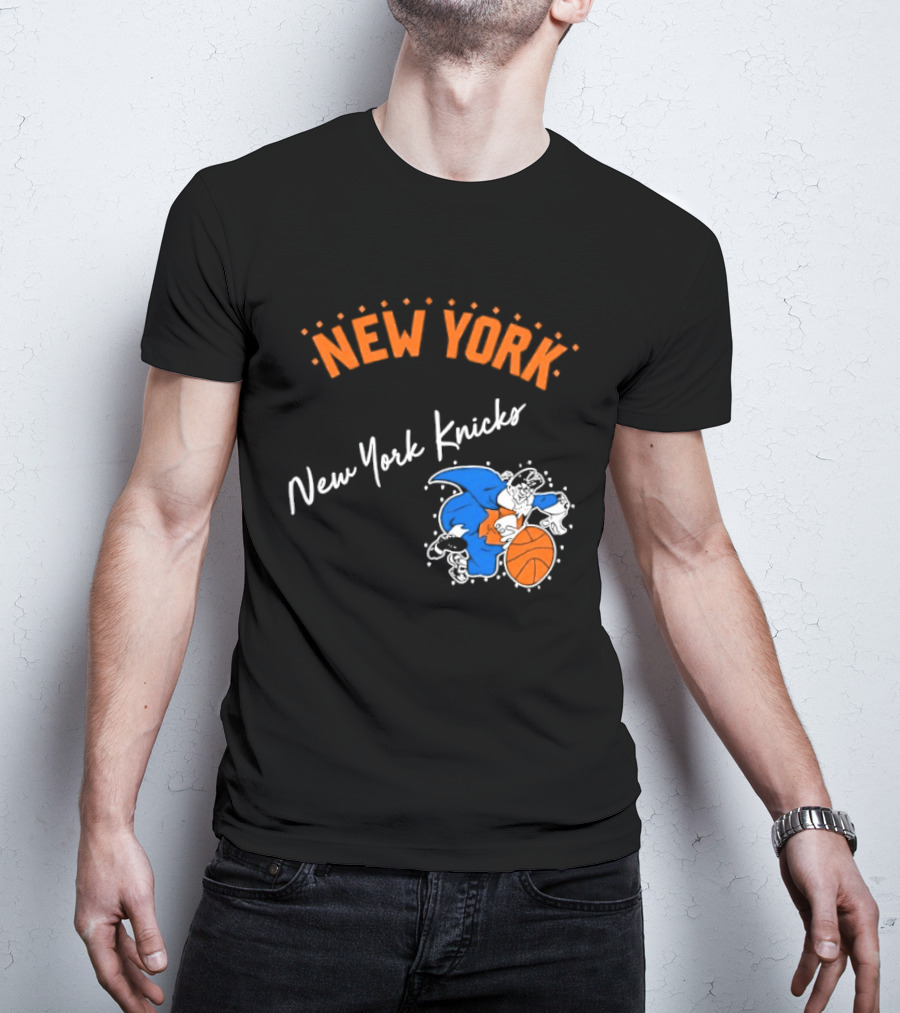 Father Knickerbocker New York Knicks Basketball Character Orange And Blue T-Shirt
