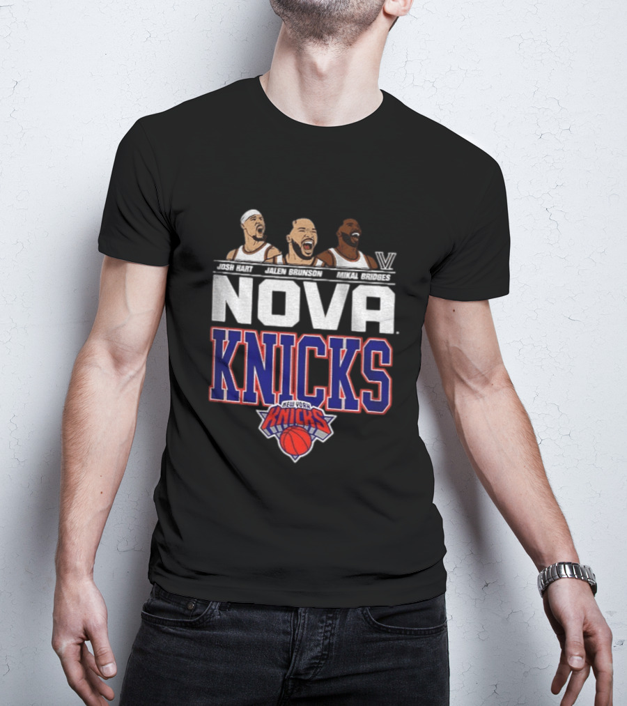 Josh Hart Jalen Brunson Mikal Bridges Nova Knicks New York Basketball T-Shirt