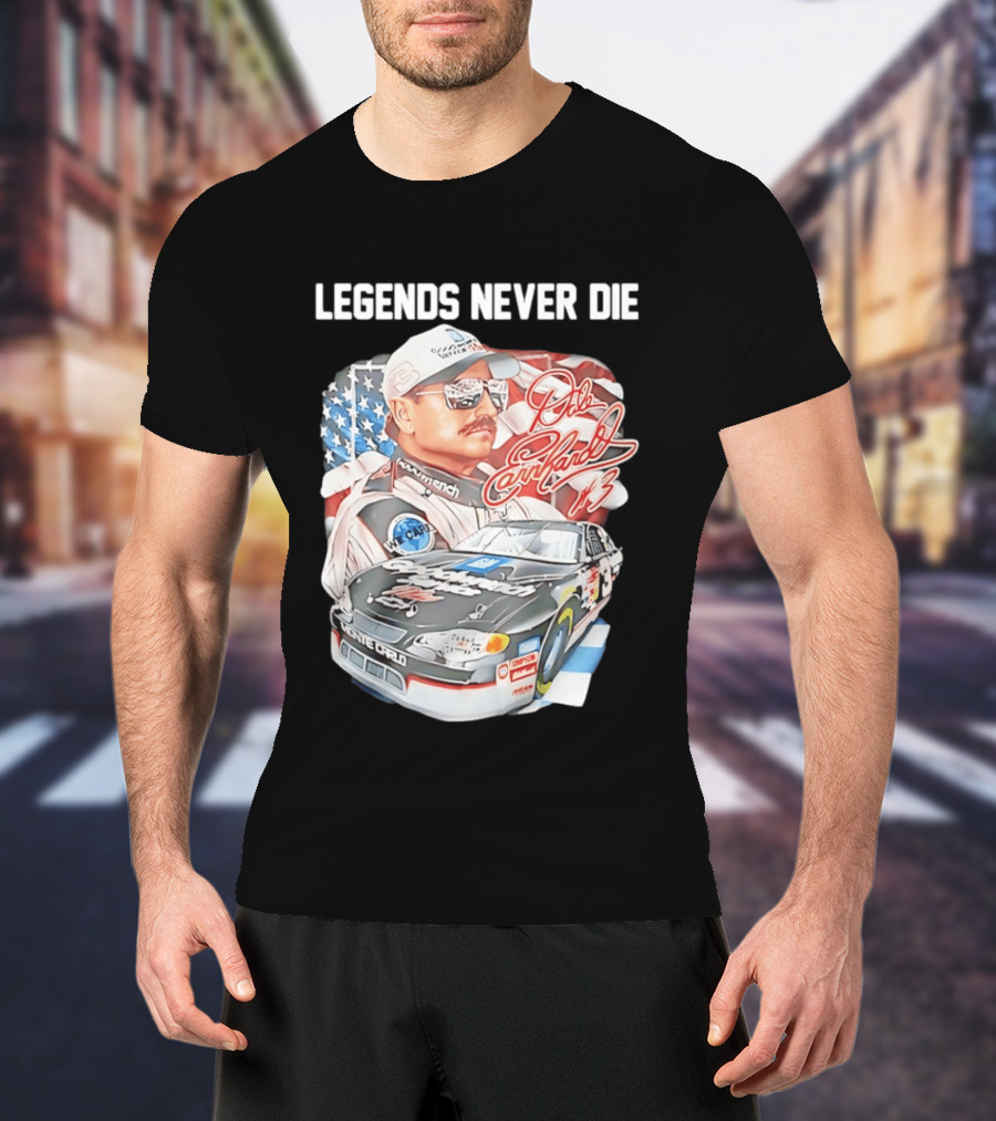 Legends Never Die Dale Earnhardt Monte Carlo Racing Number 3 T-Shirt