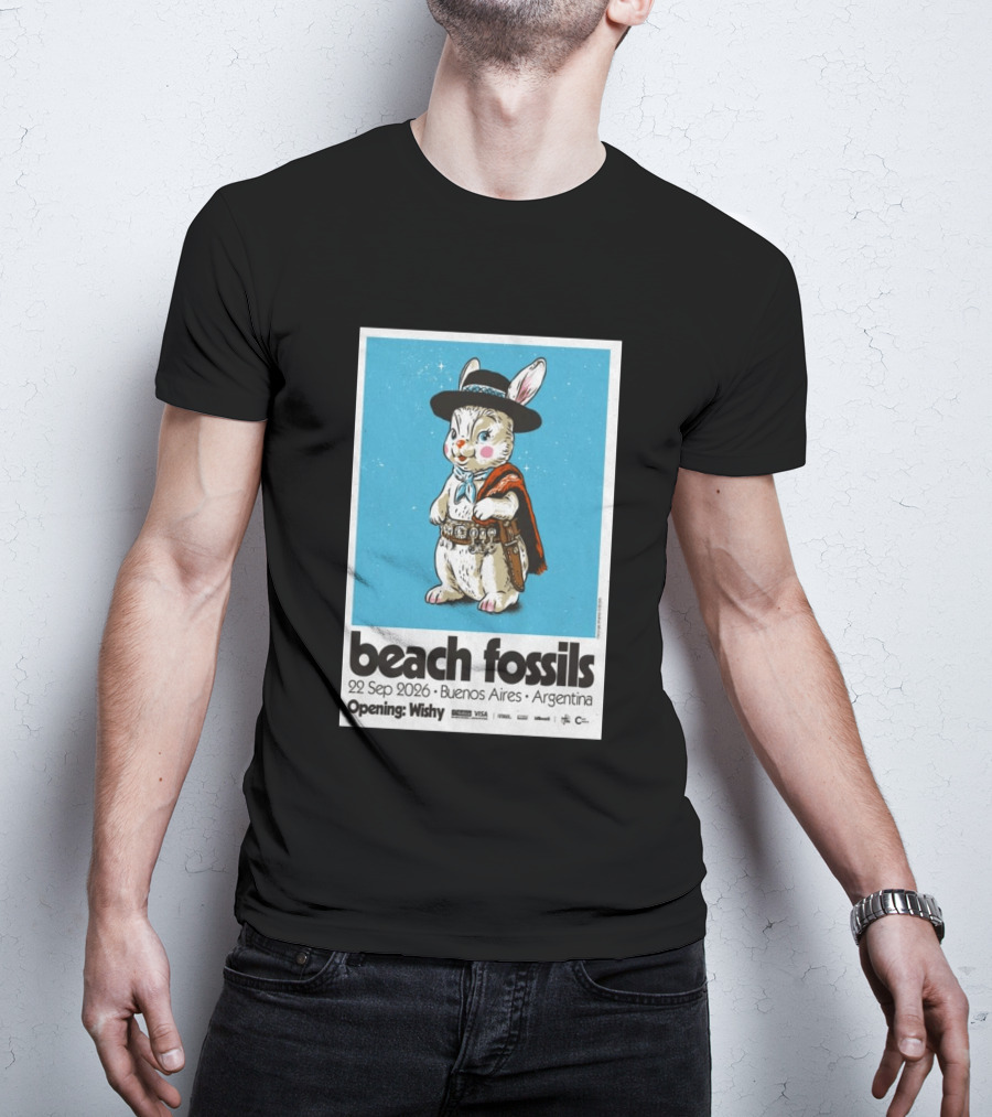Beach Fossils Buenos Aires 2026 Rabbit Cowboy Concert T-Shirt