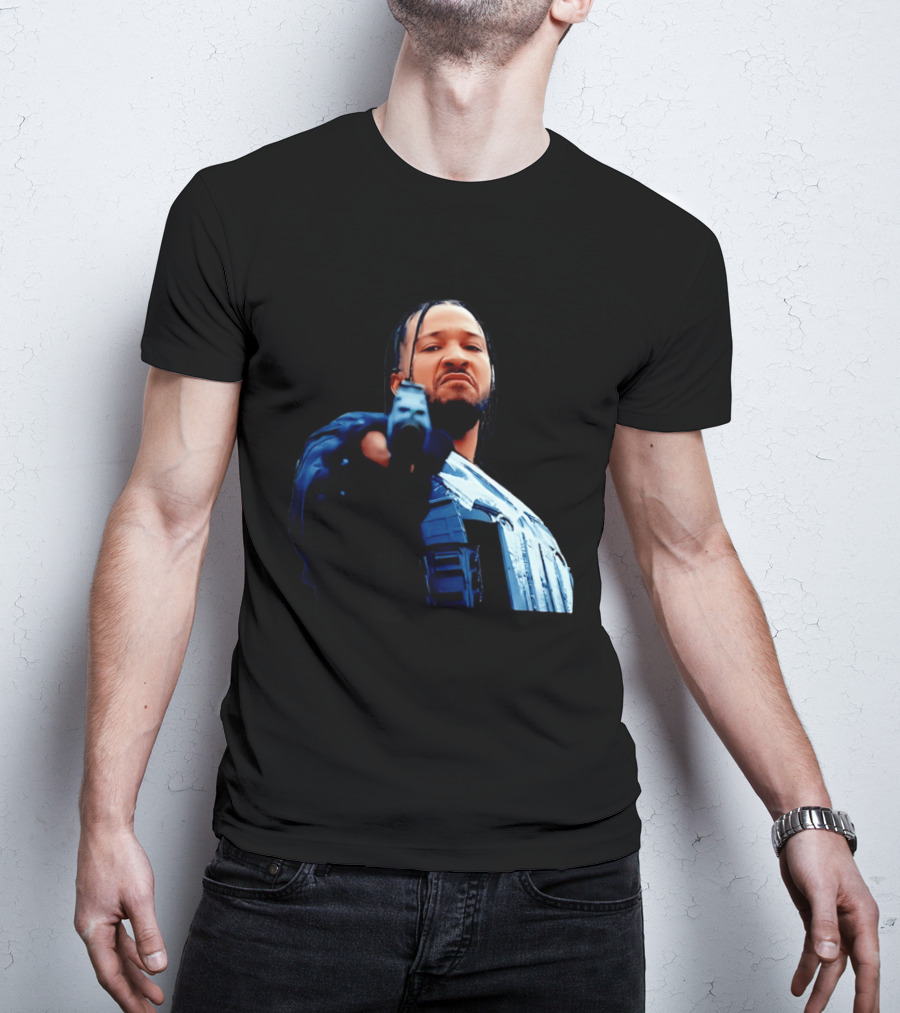 Jalen Brunson Gangster New York Knicks NBA Basketball Gun Image T-Shirt