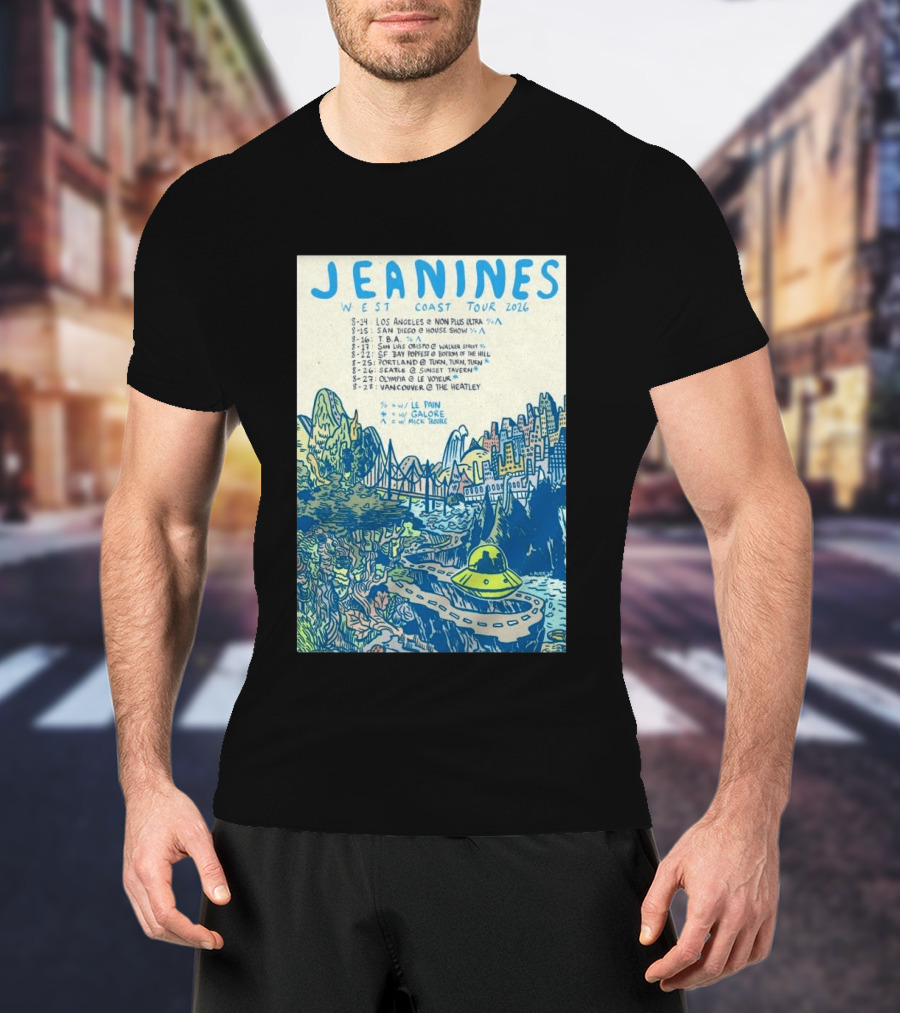 JEANINES West Coast Tour 2026 Cities And Venues T-Shirt