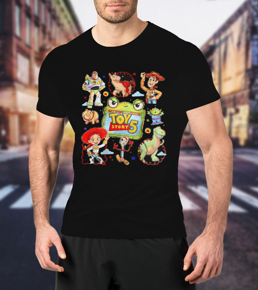 Buzz Lightyear Woody Bullseye Rex Hamm Alien Forky Jessie Toy Story 5 T-Shirt