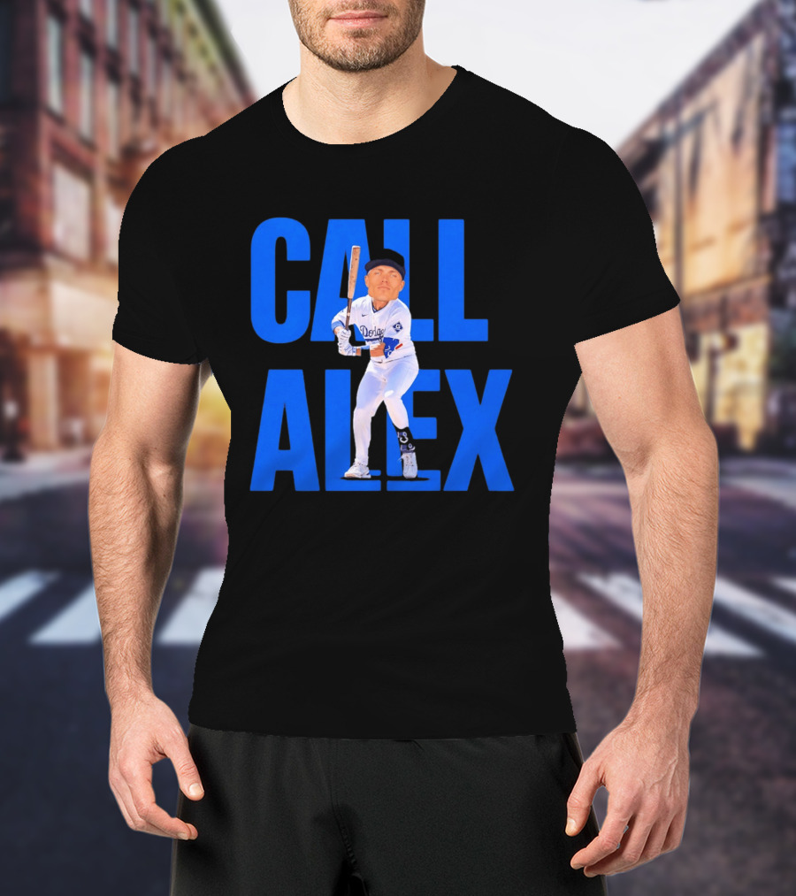 Call Alex Los Angeles Dodgers Baseball Player Caricature T-Shirt