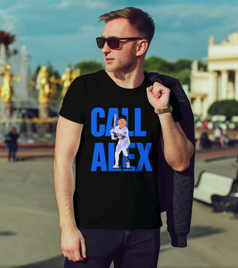 Call Alex Los Angeles Dodgers Baseball Player Caricature T-Shirt