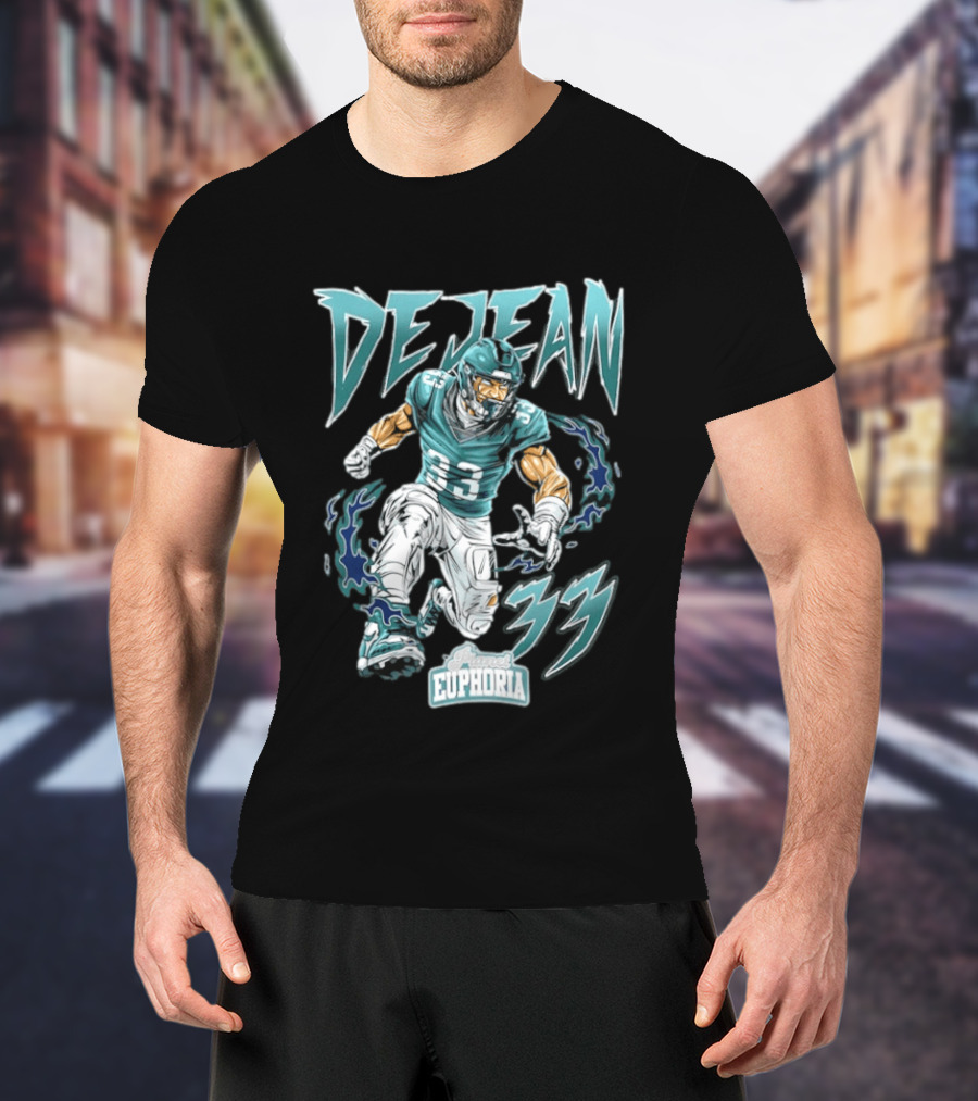 DeJean 33 Planet Euphoria Flame Comic Philadelphia Eagles T-Shirt