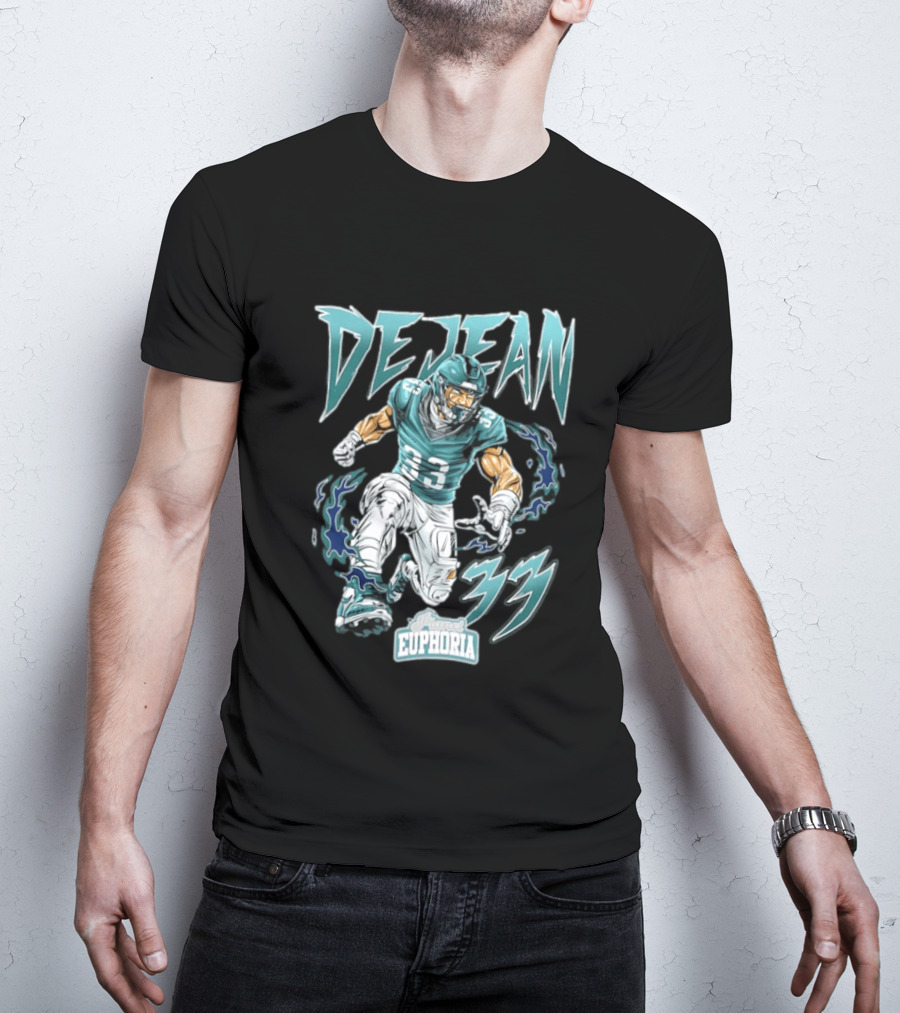 DeJean 33 Planet Euphoria Flame Comic Philadelphia Eagles T-Shirt