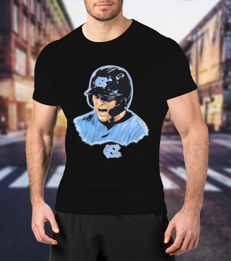 Macon Winslow North Carolina Tar Heels Baseball Player Helmet And Jersey T-Shirt