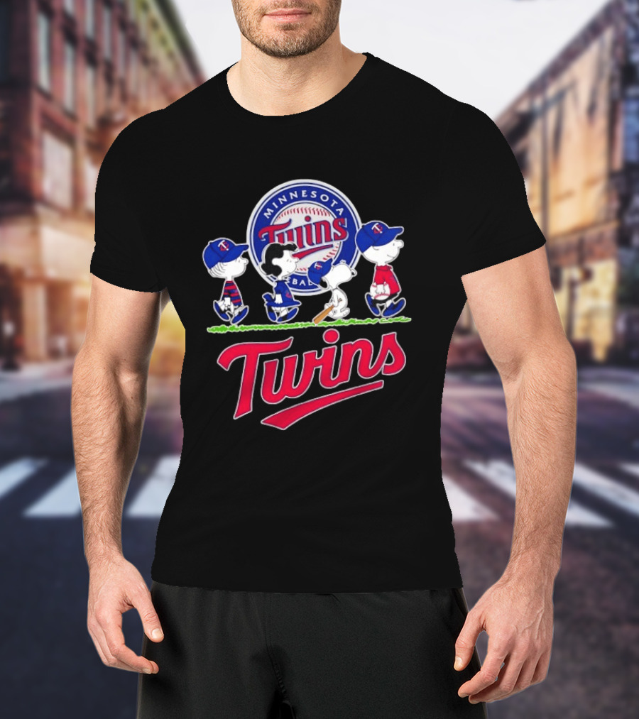 Minnesota Twins Snoopy Charlie Brown Lucy Linus Abbey Road 2026 MLB Peanuts Collaboration T-Shirt
