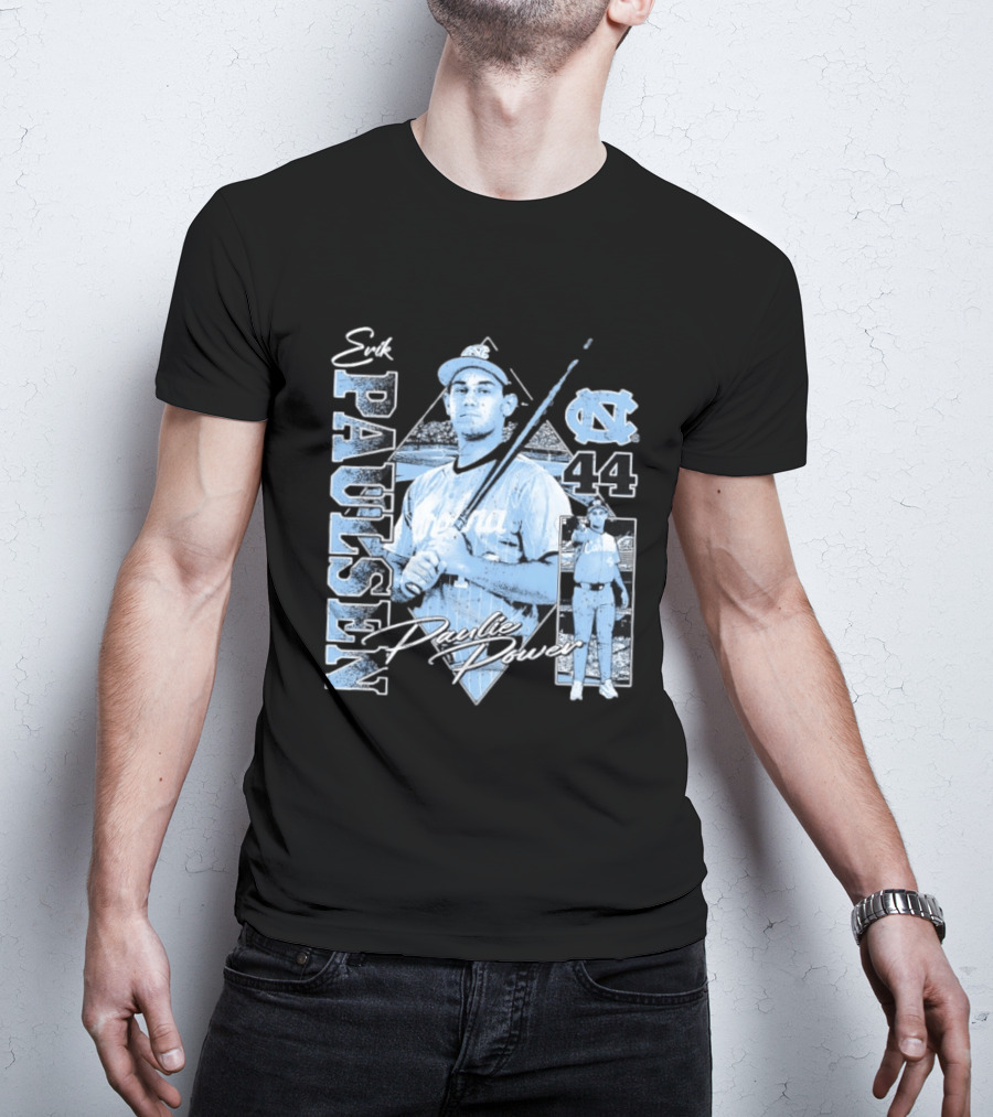 Erik Paulsen 44 UNC Paulie Power 90s Bootleg Baseball T-Shirt