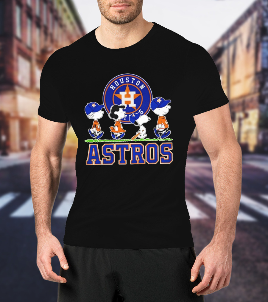Houston Astros Snoopy Charlie Brown Lucy Linus Abbey Road 2026 T-Shirt