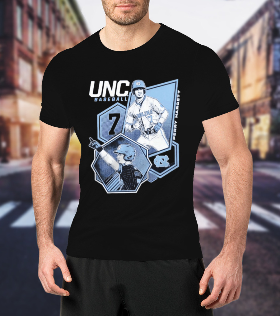 UNC Baseball Perry Hargett 7 North Carolina Collage T-Shirt