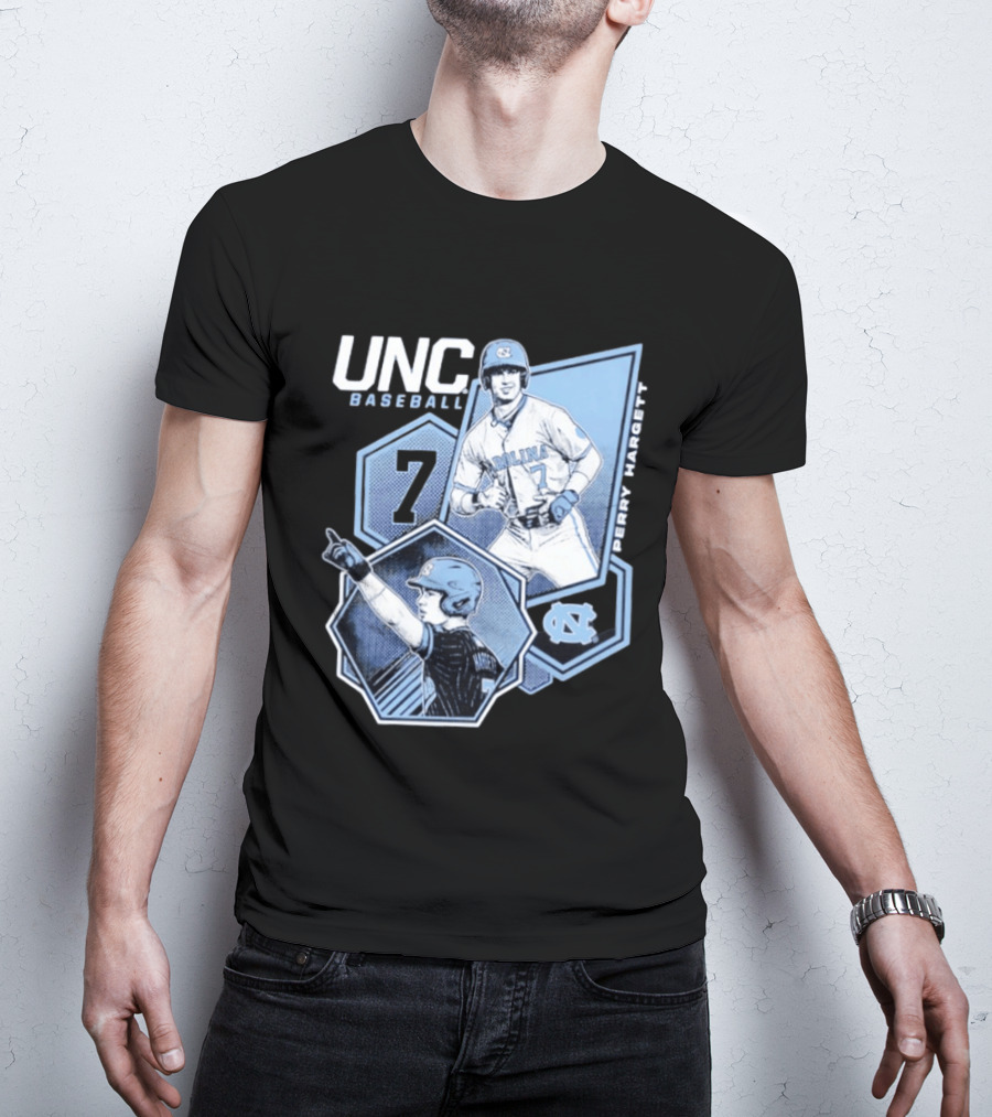 UNC Baseball Perry Hargett 7 North Carolina Collage T-Shirt