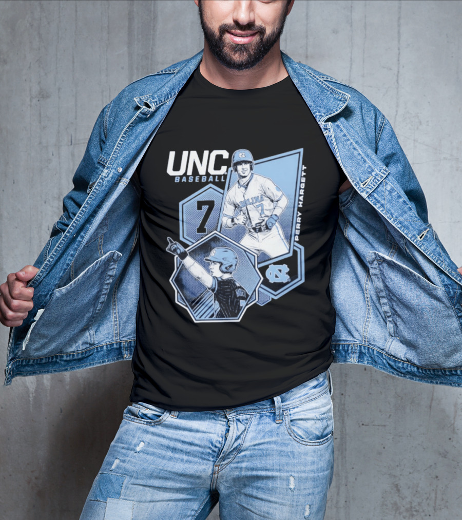UNC Baseball Perry Hargett 7 North Carolina Collage T-Shirt
