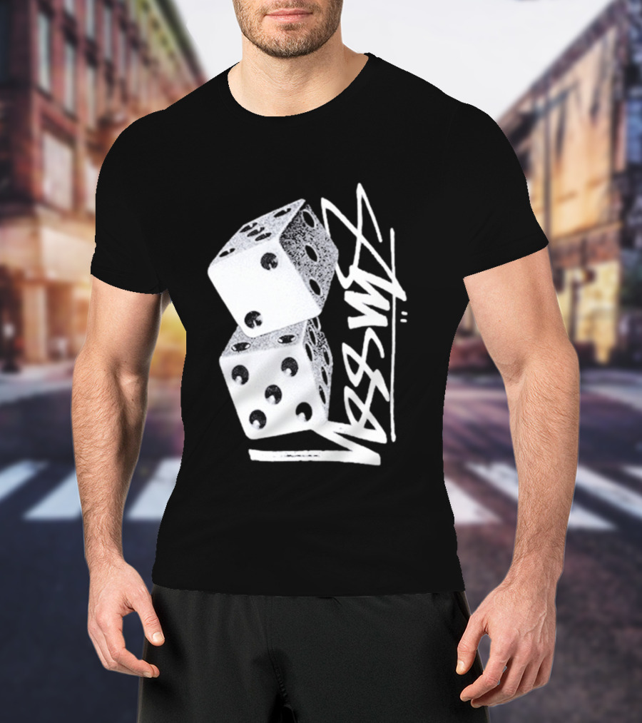 Pla Skateboarding Stussy Dice Stacked Six Side Metal T-Shirt