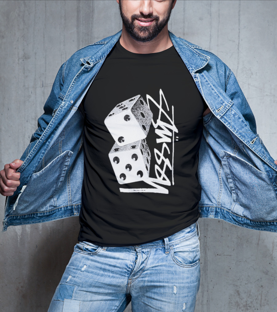 Pla Skateboarding Stussy Dice Stacked Six Side Metal T-Shirt