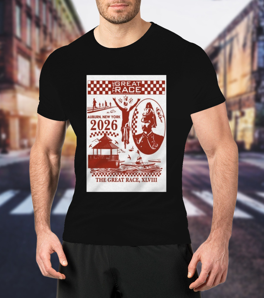 The Great Race Auburn New York 2026 XLVIII Miles Keuka Paddle Wheel Run T-Shirt