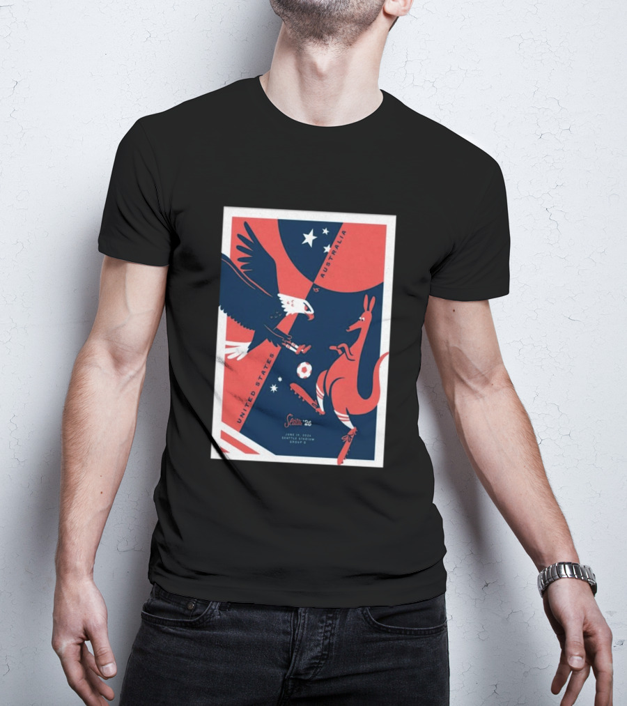 United States Vs Australia June 19 2026 Seattle Stadium Soccer Match T-Shirt