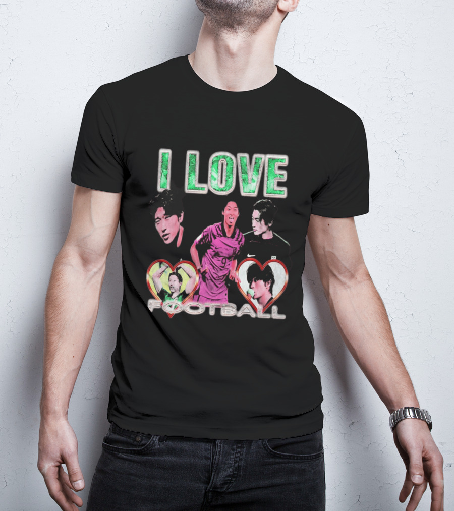 I Love Football Cho Gue Sung South Korea National Team Soccer Fan Collage T-Shirt