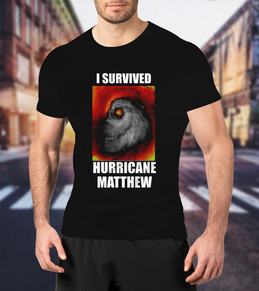 I Survived Hurricane Matthew Weather Satellite T-Shirt