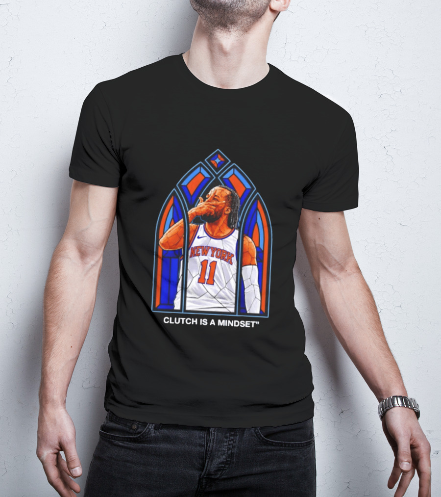 New York Knicks Jalen Brunson Number 11 Clutch Is A Mindset Stained Glass T-Shirt