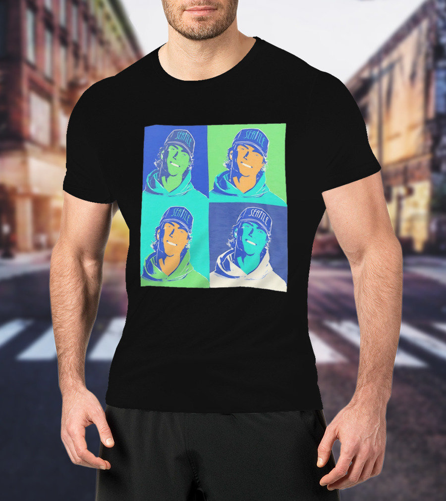 Bryan Woo Seattle Mariners Pop Art MLB Baseball T-Shirt
