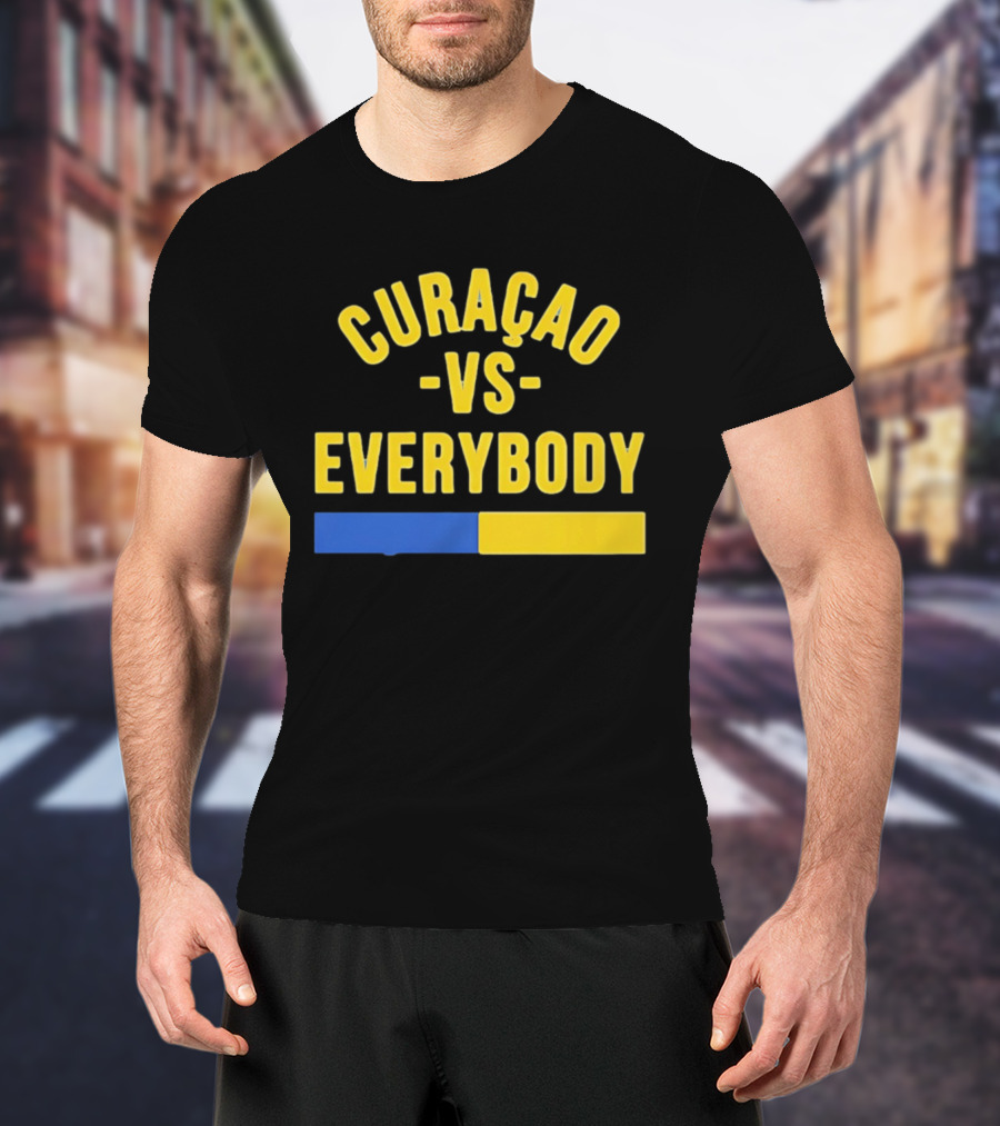 Curaçao VS Everybody Caribbean Island Pride Yellow Blue T-Shirt