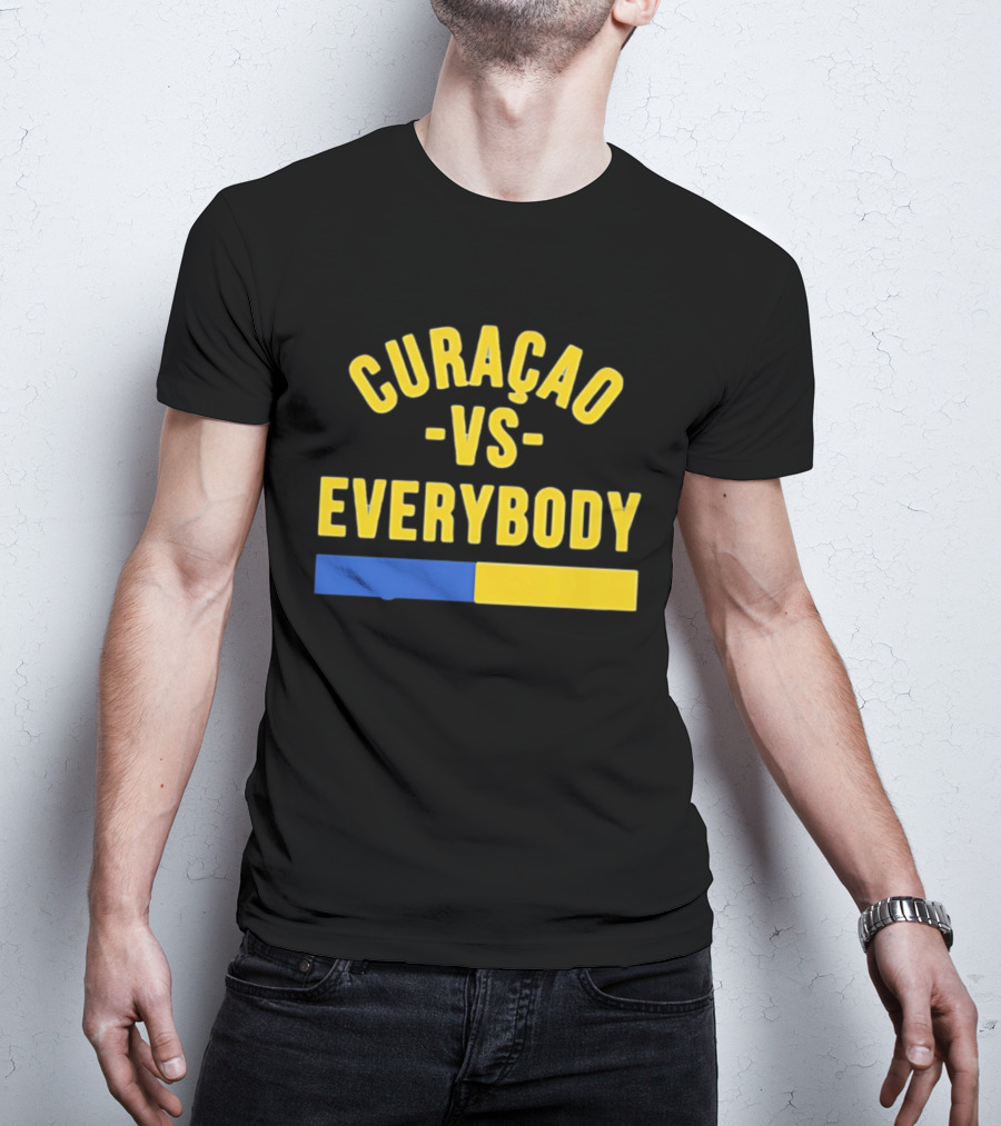 Curaçao VS Everybody Caribbean Island Pride Yellow Blue T-Shirt