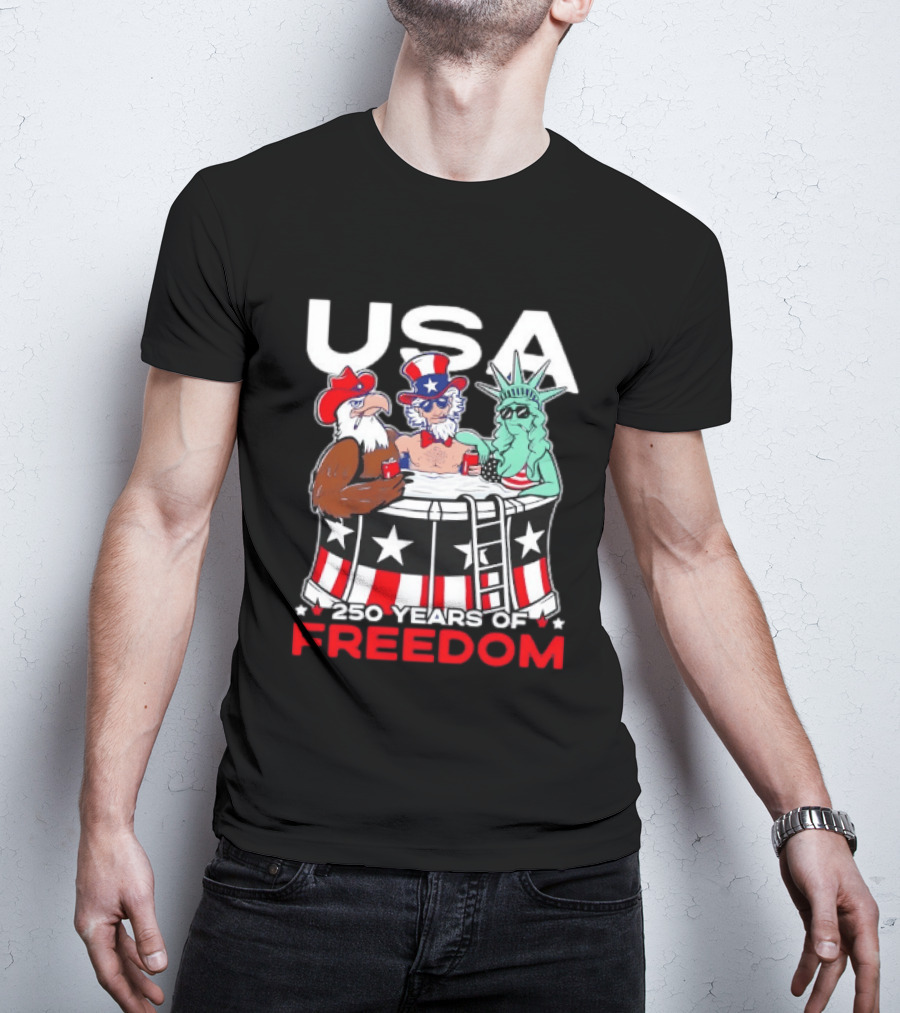USA Eagle Uncle Sam Statue Of Liberty 250 Years Of Freedom T-Shirt