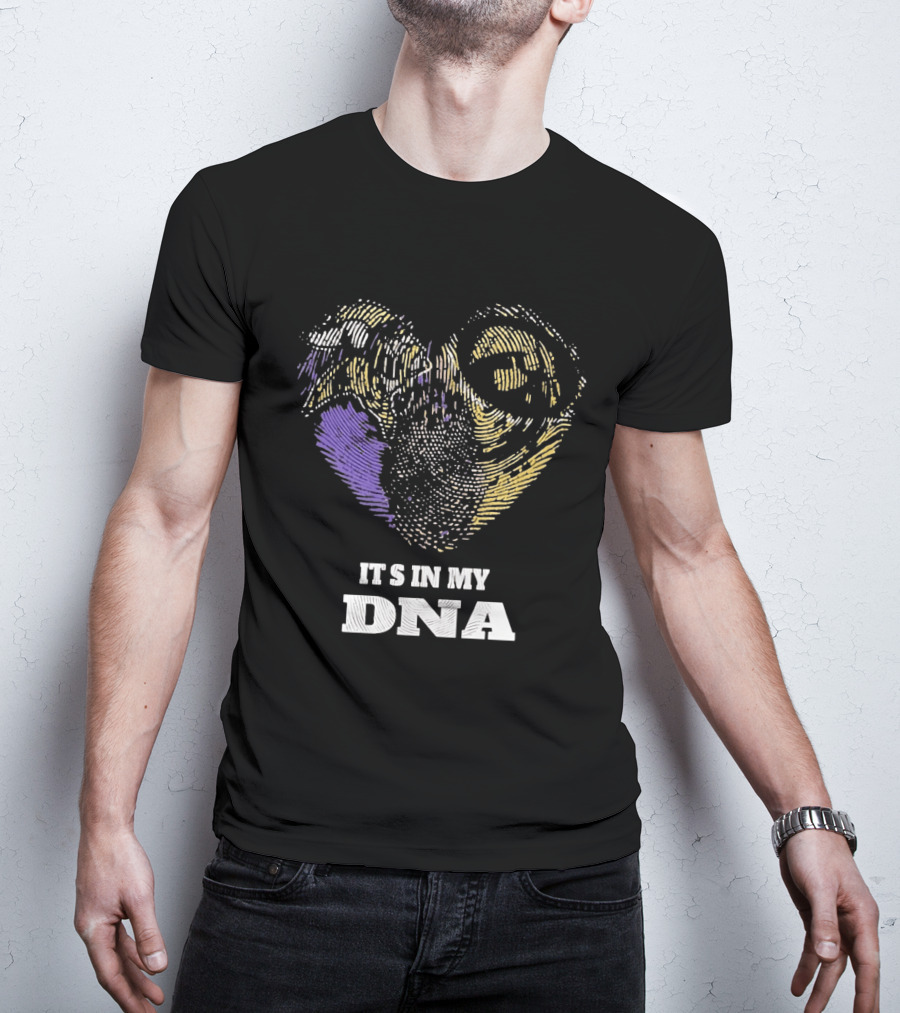 Minnesota Vikings Iowa Hawkeyes It's In My DNA Heartprint T-Shirt