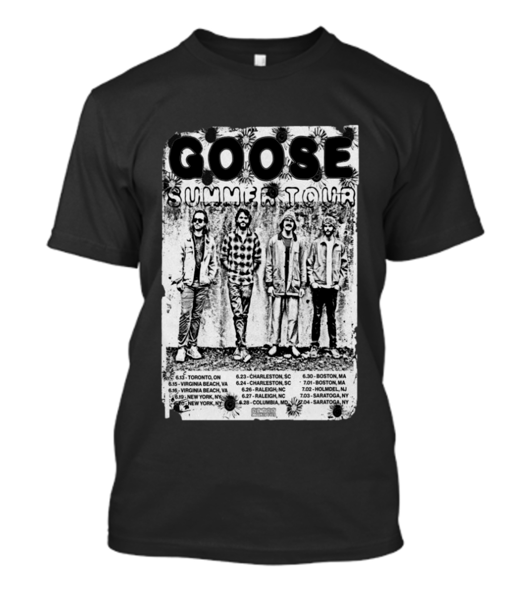 Goose Summer Tour 2026 Toronto Virginia Beach New York Charleston Raleigh Columbia Boston Holmdel Saratoga T-Shirt