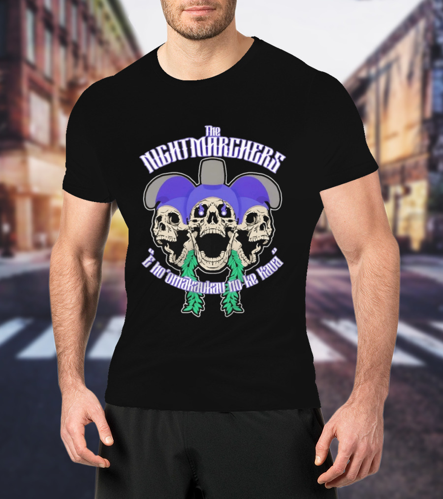 The Nightmarchers Huaka'ipo Skull "E No'Omakaukau No Ke Kaua T-Shirt