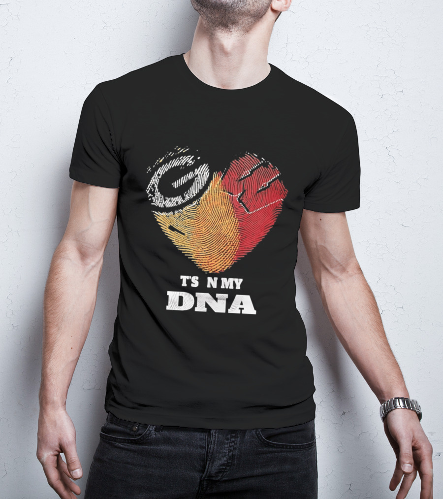 Green Bay Packers Wisconsin Badgers Heart It's In My DNA T-Shirt