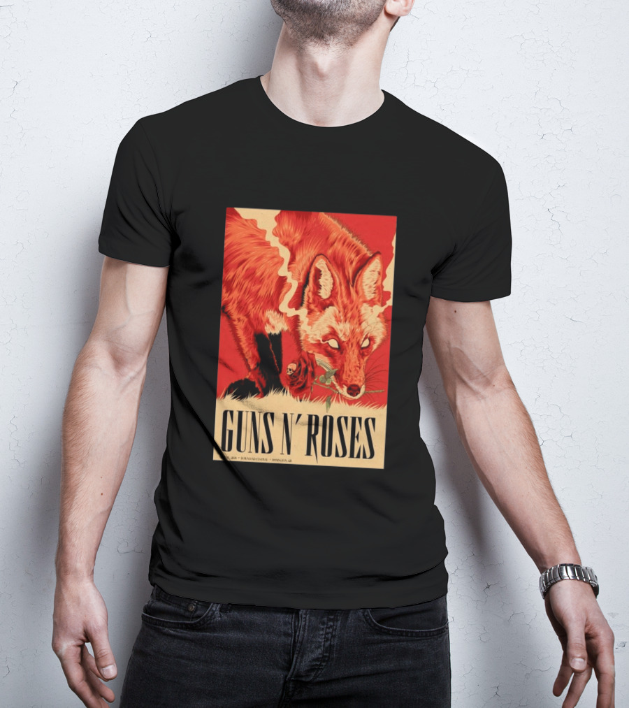 Guns N' Roses Fox With Rose Download Festival June 13 2026 Donington Park Castle Donington Leicestershire T-Shirt