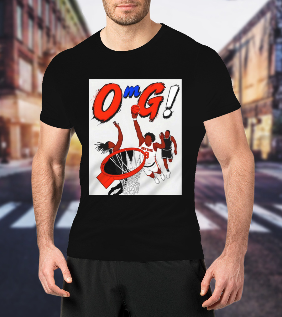 OMG OG Anunoby New York Knicks Dunking NBA 2026 Cartoon T-Shirt