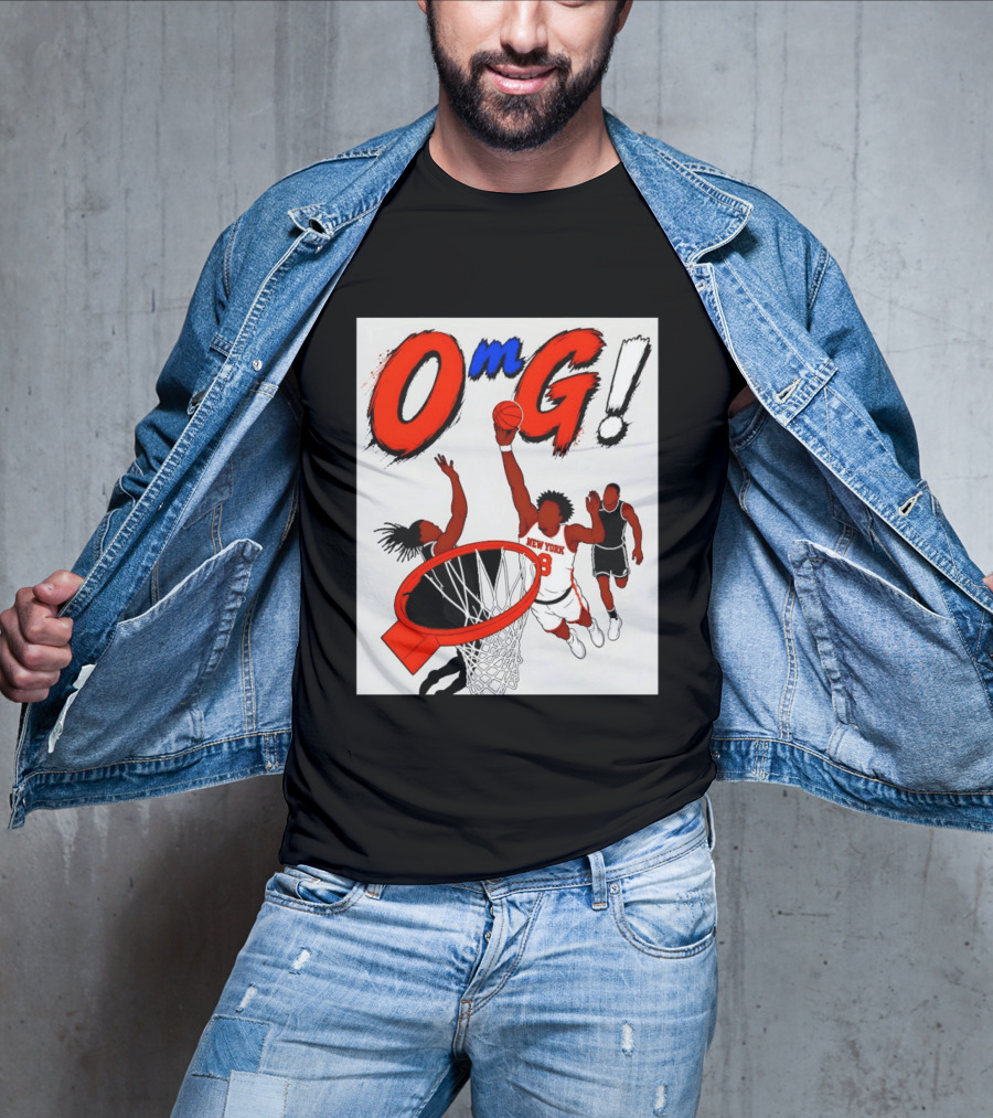 OMG OG Anunoby New York Knicks Dunking NBA 2026 Cartoon T-Shirt